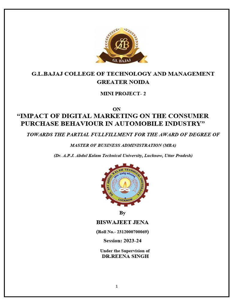 Impact of Digital Marketing On Consumer Purchase Behaviour | PDF ...