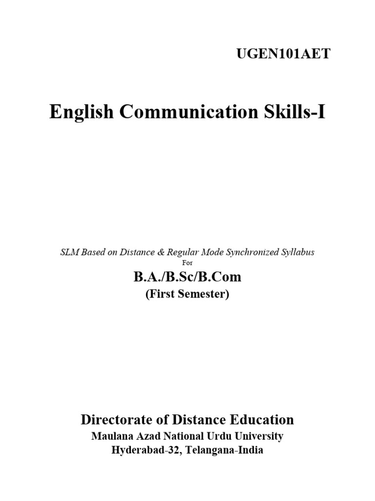 English Communication Skills for UG Students | PDF | Human Voice | Larynx