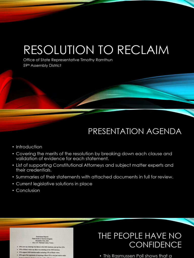 Resolution To Reclaim Presentation 2 Complete | PDF | Elections ...