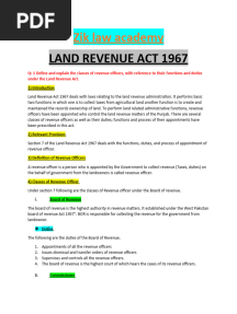 Land Revenue Act 1967 Notes