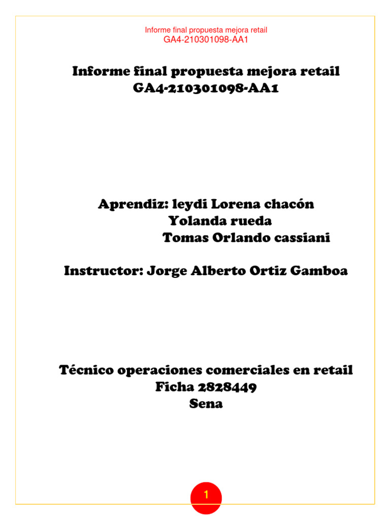 Propuesta de Mejora para Retail D1 S.A.S | PDF | Calidad (comercial ...