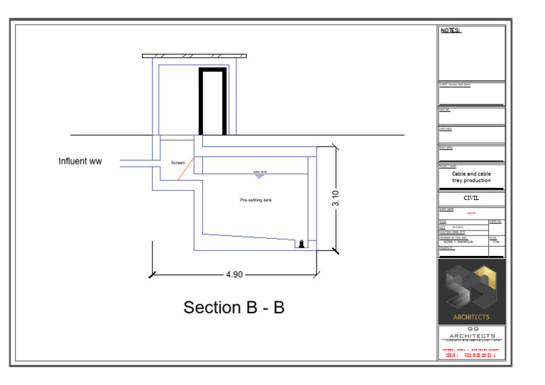 Section B - B: Influent WW | PDF