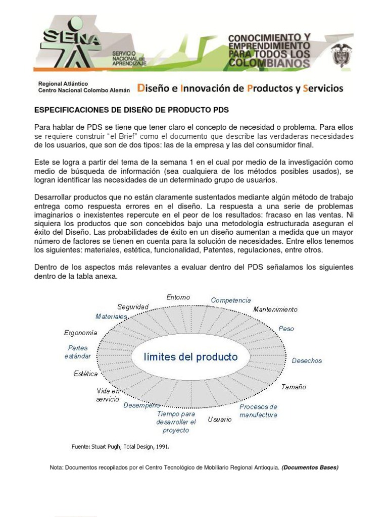 Especificaciones de Diseño de Productos PDS | Descargar gratis PDF ...