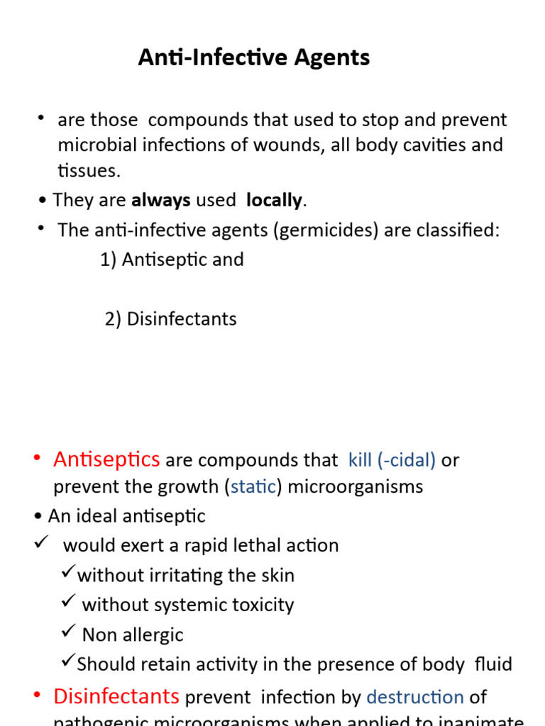 Anti-Infective Agents | PDF | Ethanol | Iodine