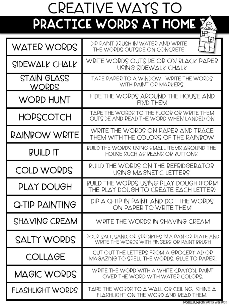 Creative Sight Word Practice at Home | PDF