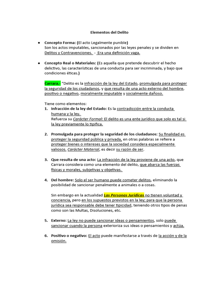 Conceptos y Elementos del Delito | PDF | Derecho penal | Victimologia