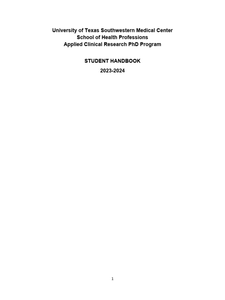 2023-2024 Student Handbook | PDF | Thesis | Doctor Of Philosophy