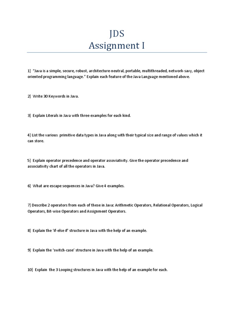 JDS Assignment I | PDF | Computers