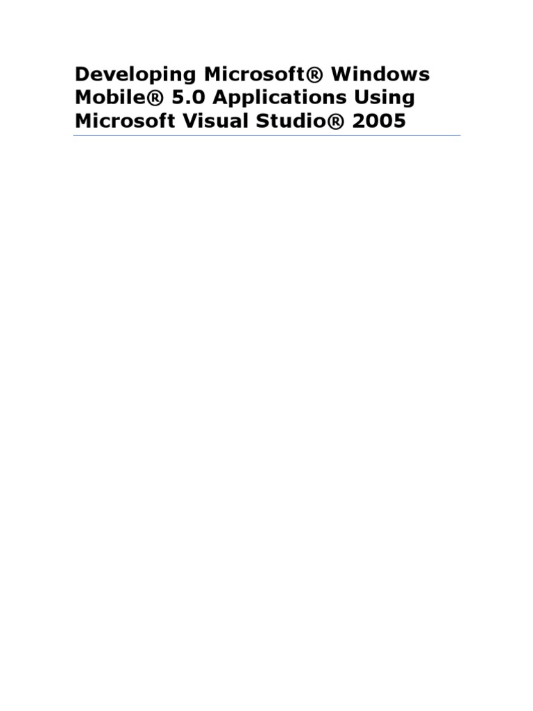 Microsoft Mobile Applications | PDF | Microsoft Visual Studio ...