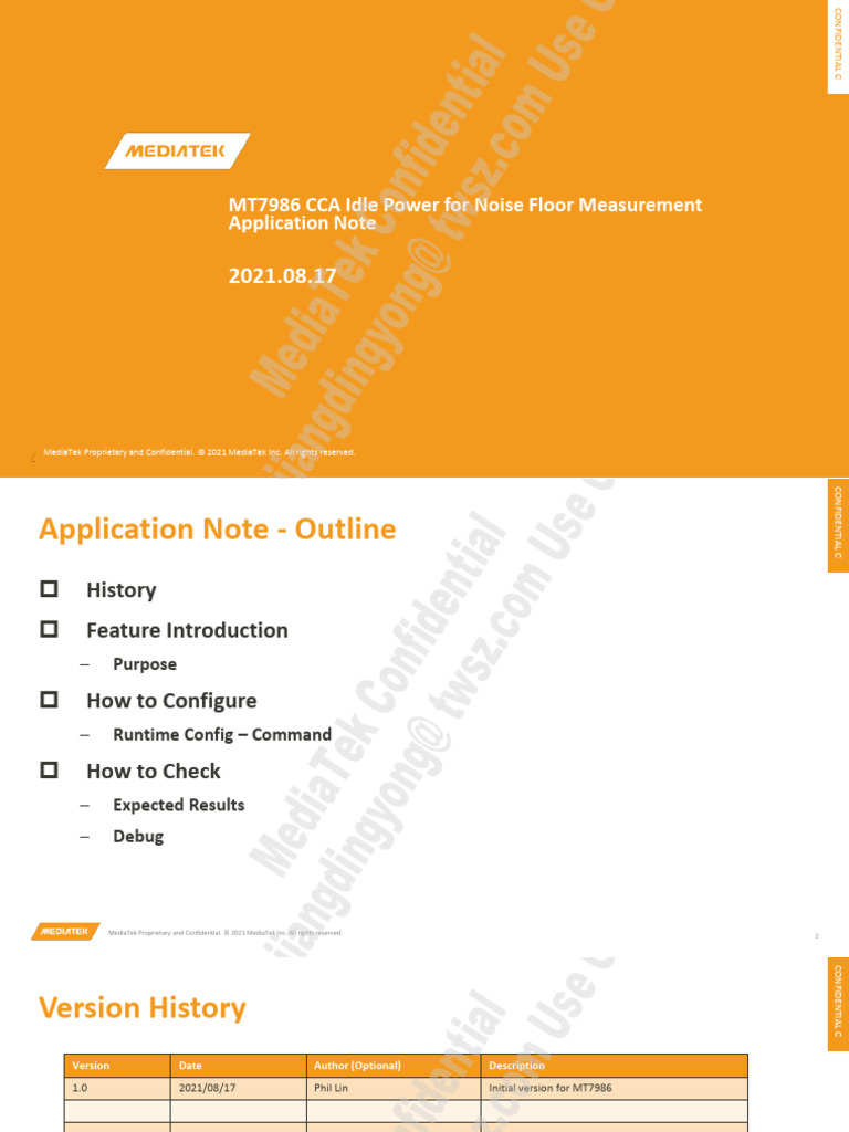 MT7986 Noise Floor Measurement Application Note | PDF