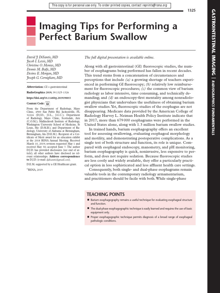 Barium Swallow Imaging Techniques | PDF | Clinical Medicine | Medicine