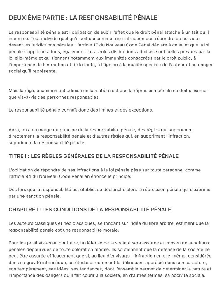 Causes de l'irresponsabilité pénale | PDF | Crimes | Crime et violence