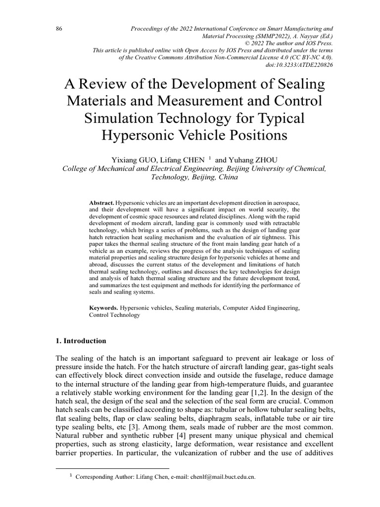 Sealing Technology for Hypersonic Vehicles | PDF | Thermal Insulation ...