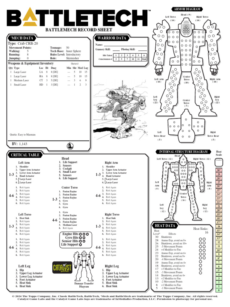 Crab crb 20 download free pdf battle tech