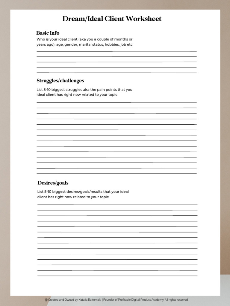 Ideal Client Worksheet | PDF