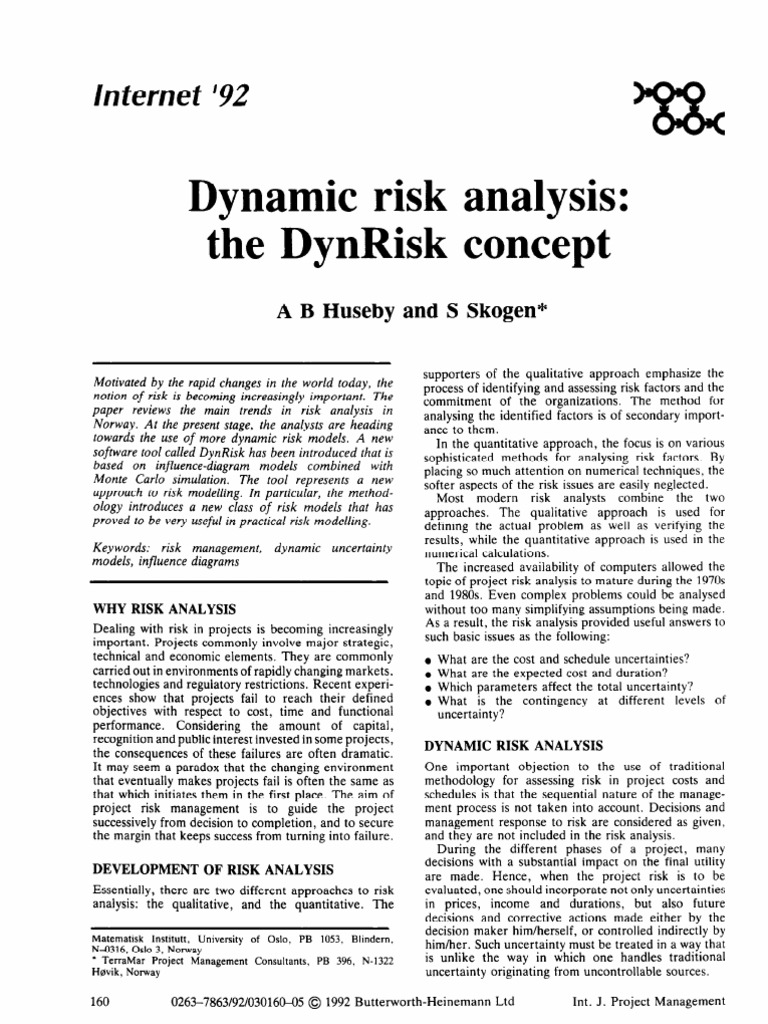 Dynamic Risk Analysis: The Dynrisk Concept: Internet | PDF | Risk