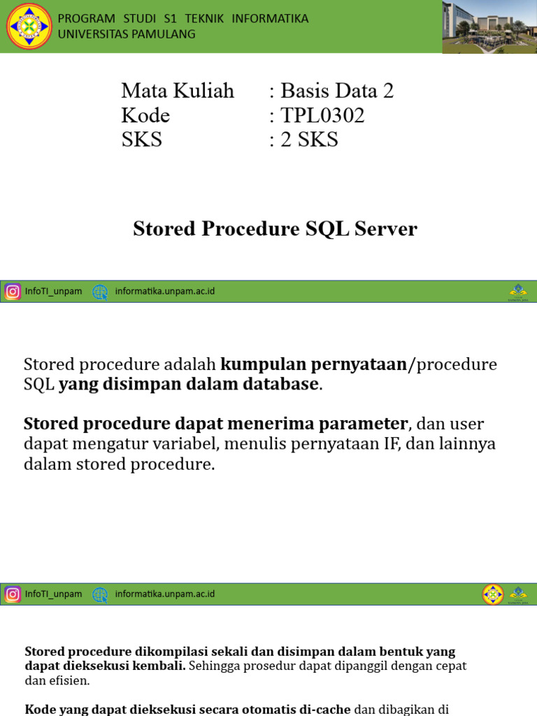 Pengenalan Stored Procedure SQL | PDF