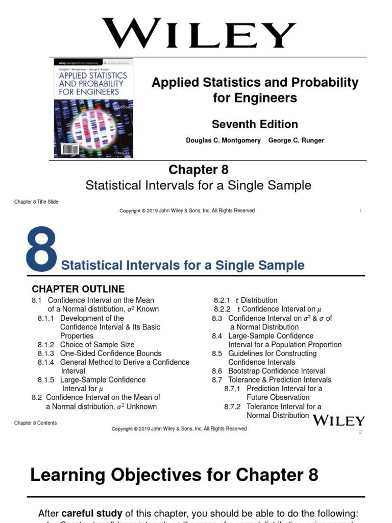 Ch08-Statistical Intervals For A Single Sample | PDF | Confidence ...