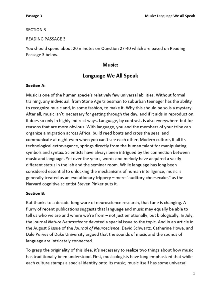 Music and Language: A Biological Connection | PDF | Piano | String ...