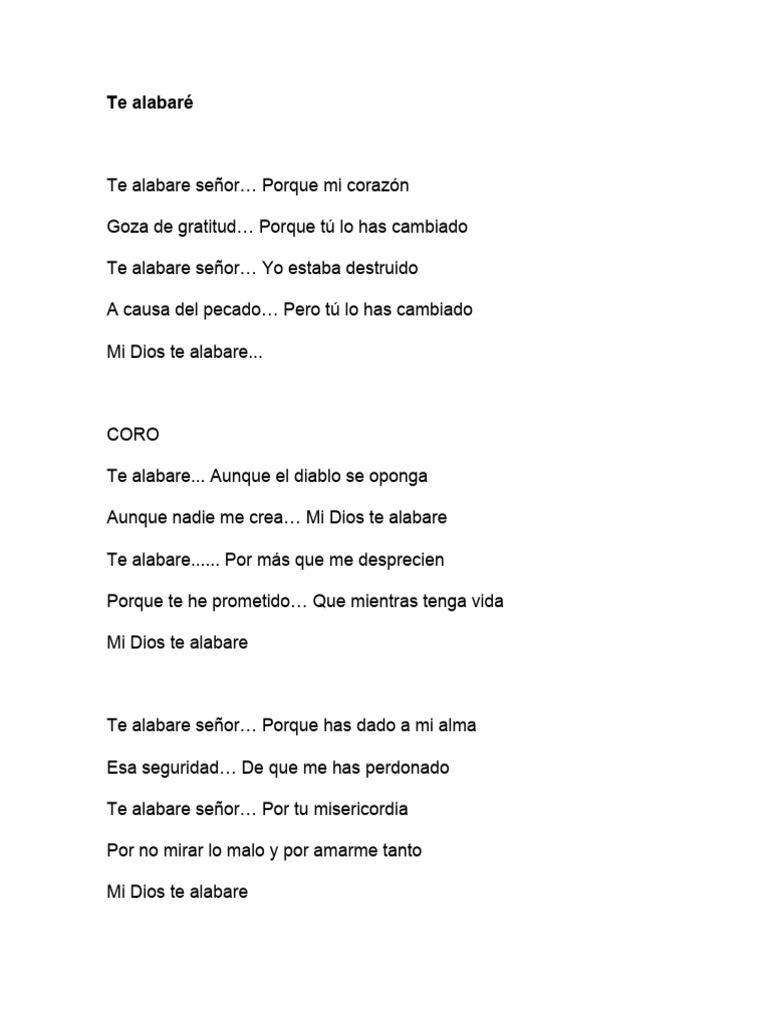 Te Alabaré | PDF