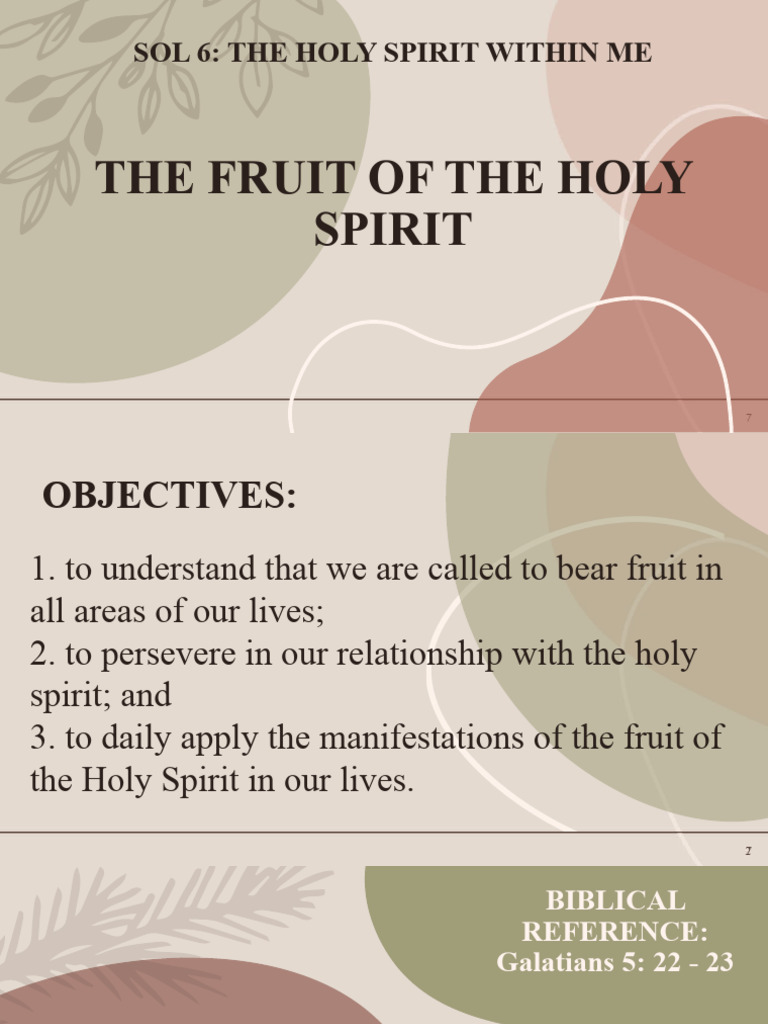The Fruit of The Spirit | PDF | Fruit Of The Holy Spirit | Patience