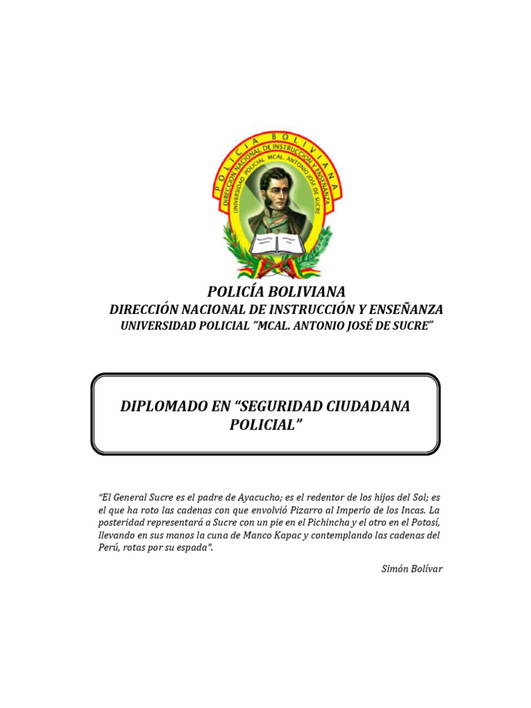 DIPLOMADO EN SEGURIDAD CIUDADANA POLICIAL - SARGENTOS | PDF | Policía ...