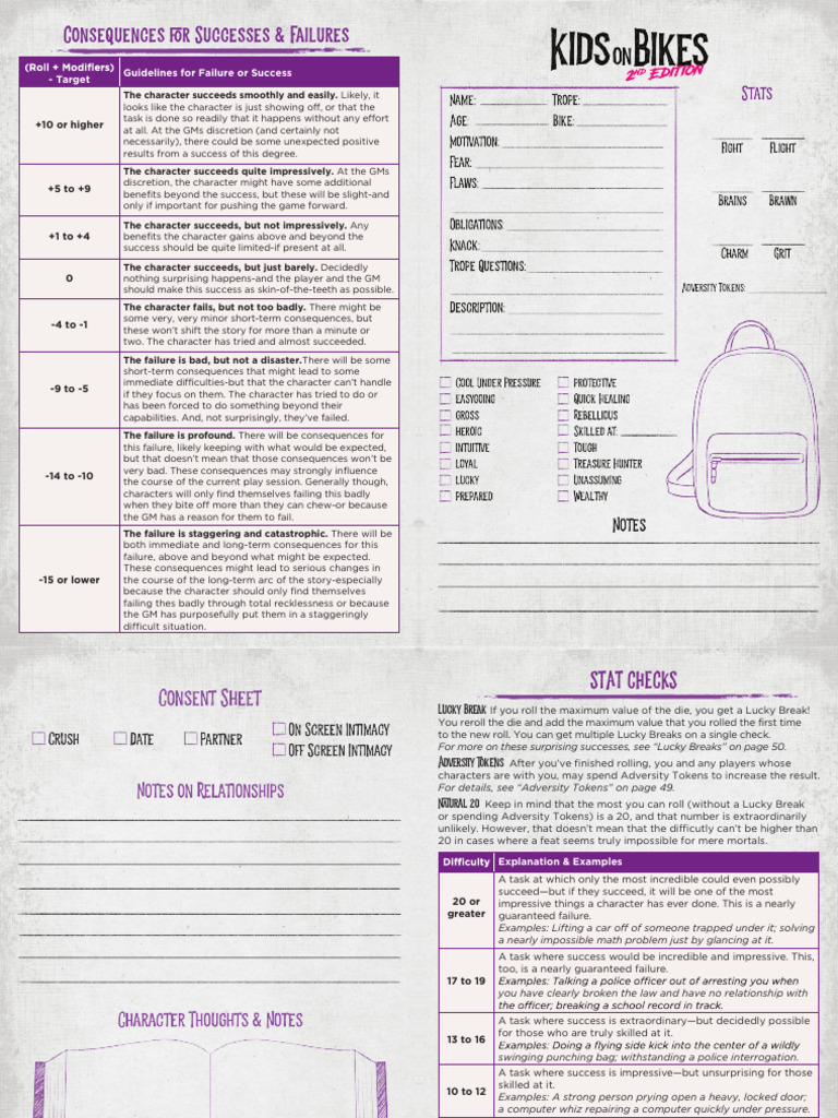 Kids on Bikes Success and Failure Guide | PDF