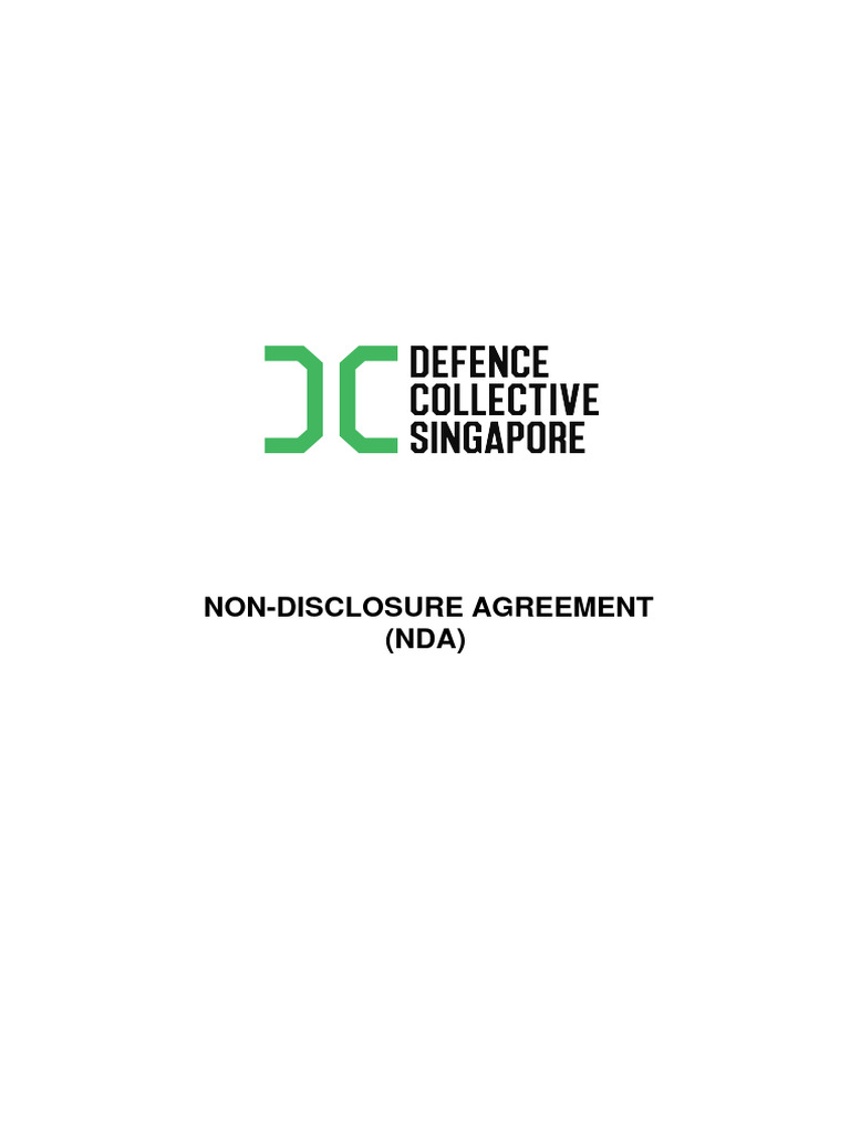 Defence Collective Singapore - NDA | PDF | Non Disclosure Agreement ...