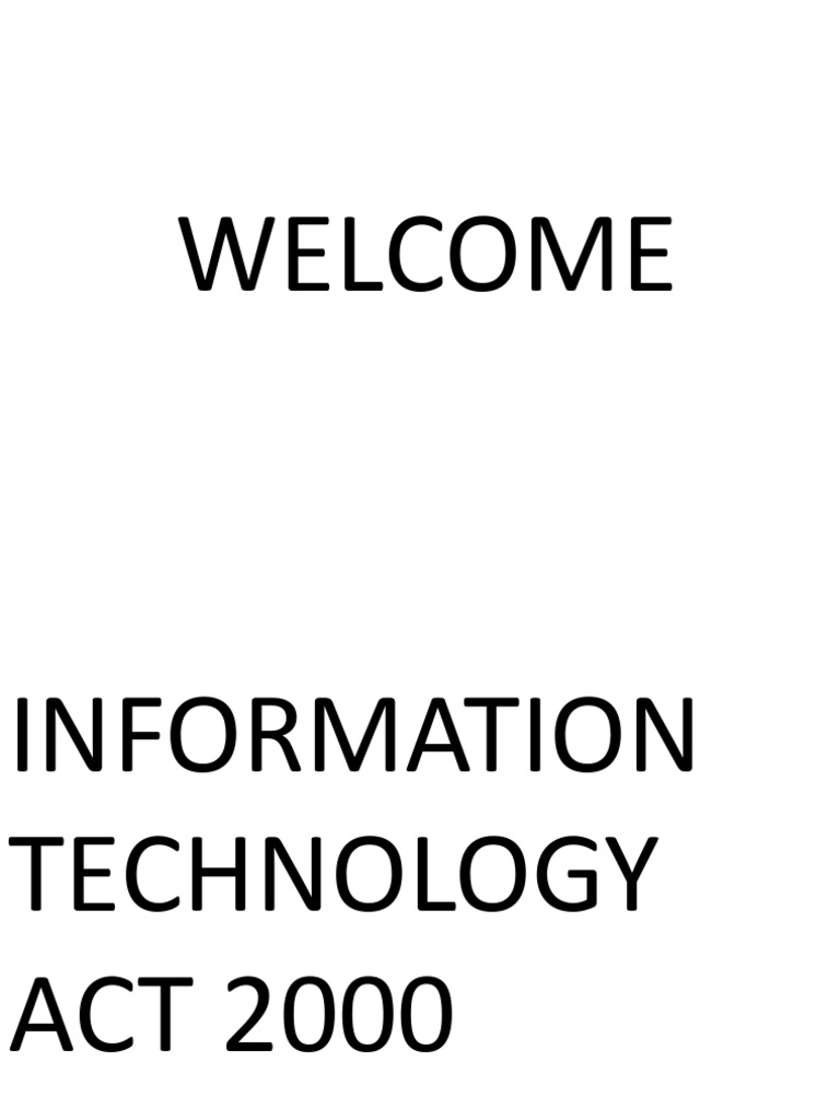 Overview of India's IT Act 2000 | PDF
