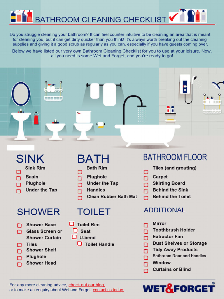 Bathroom Cleaning Checklist 04 | PDF