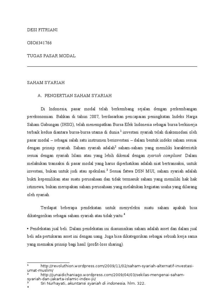 Saham Syariah Adalah