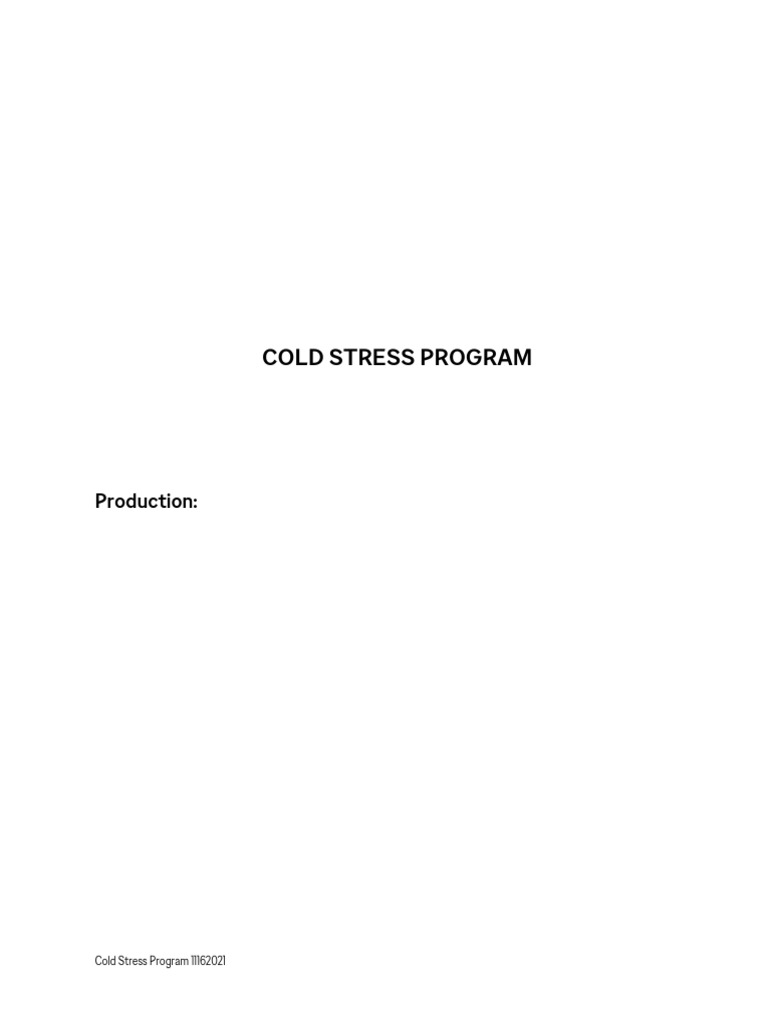 Cold-Stress-Program | PDF | Hypothermia | Personal Protective Equipment