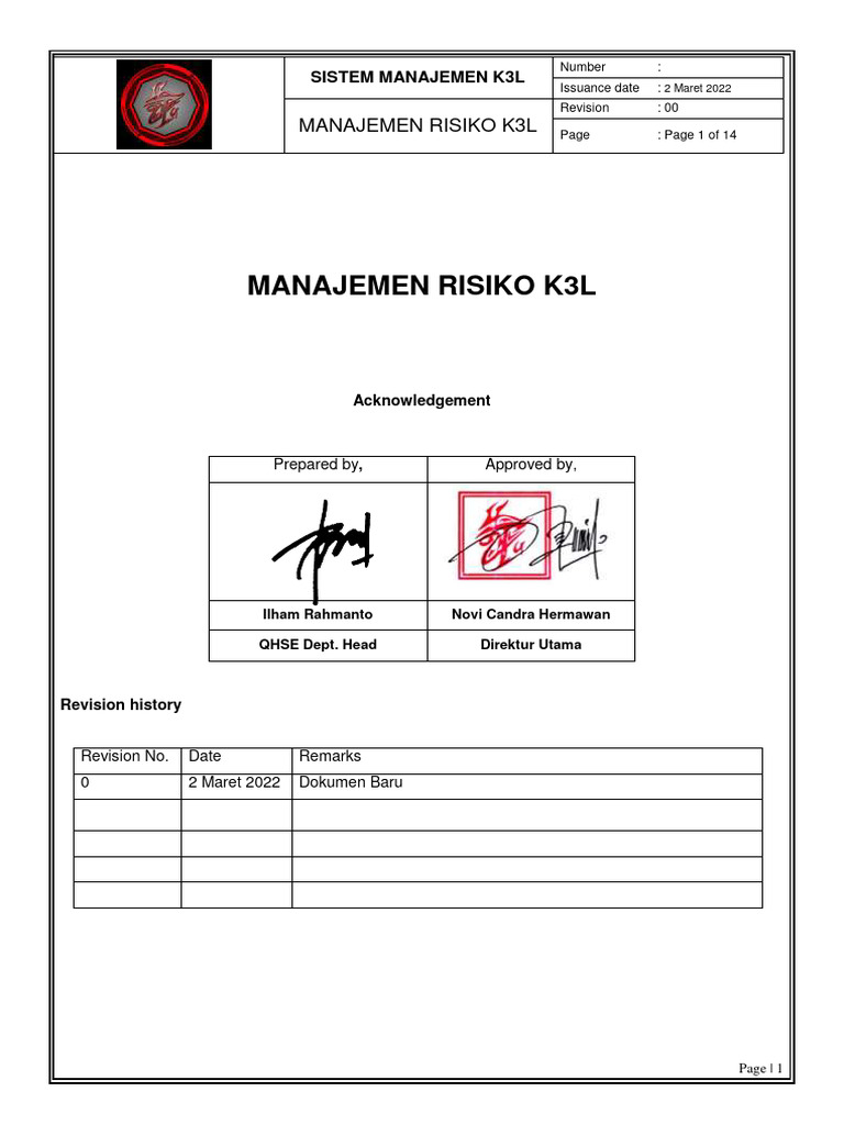 Prosedur Manajemen Risiko Pdf