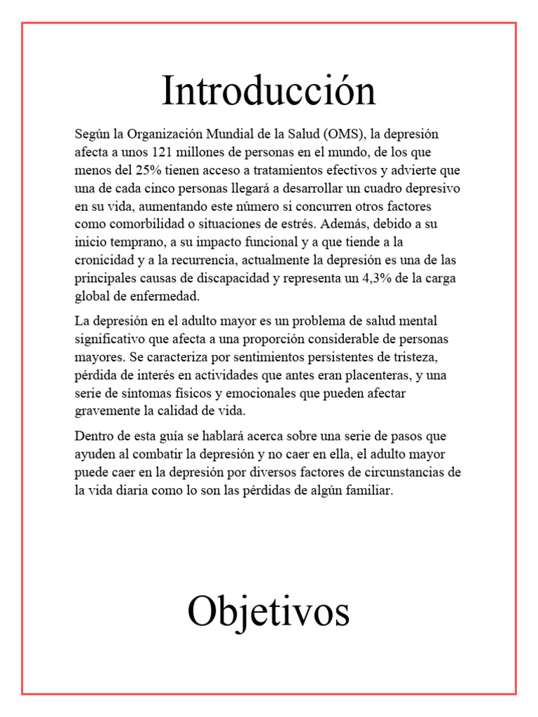 Guía para Combatir la Depresión en Mayores | PDF | Trastorno depresivo ...
