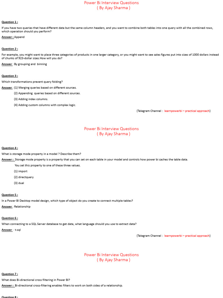 100 interview questions power bi pdf download free pdf table
