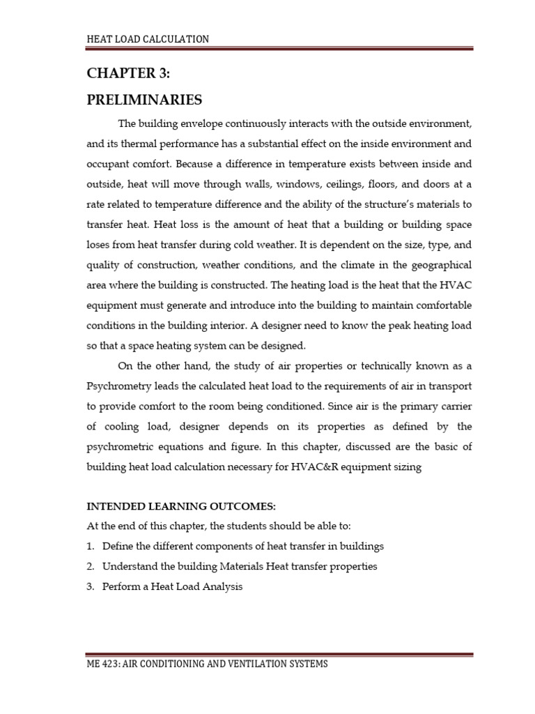 Building Heat Load Calculation Guide | PDF | Heat Transfer | Thermal ...