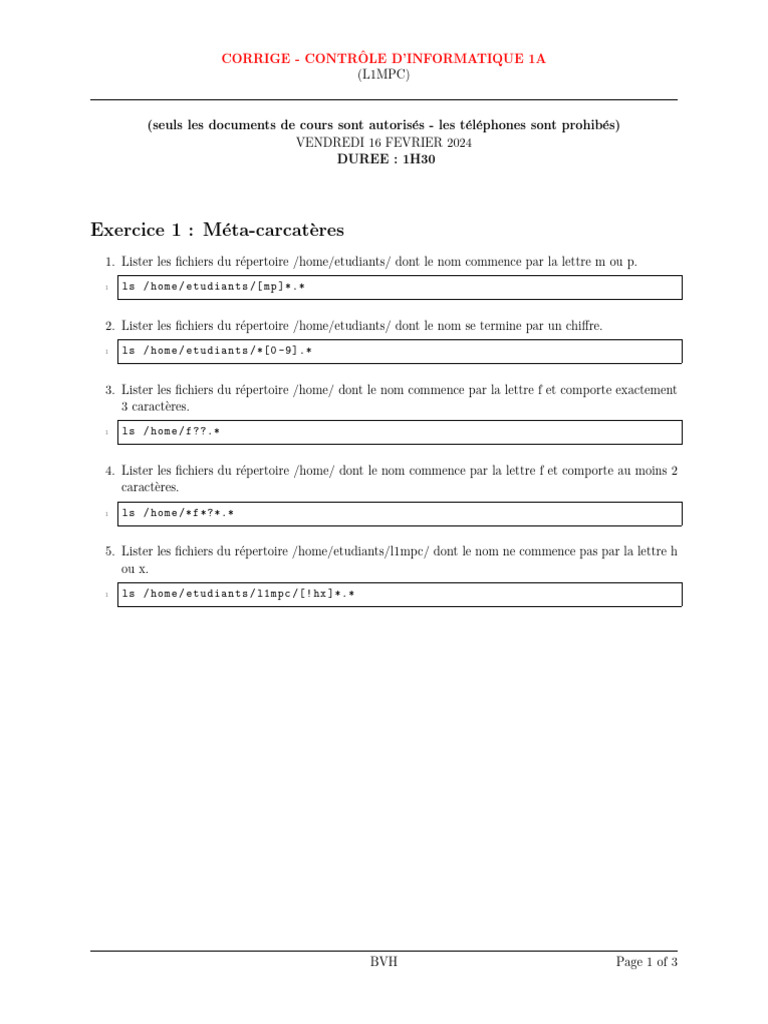 Contrôle Informatique L1MPC - Février 2024 | PDF | Programmation ...