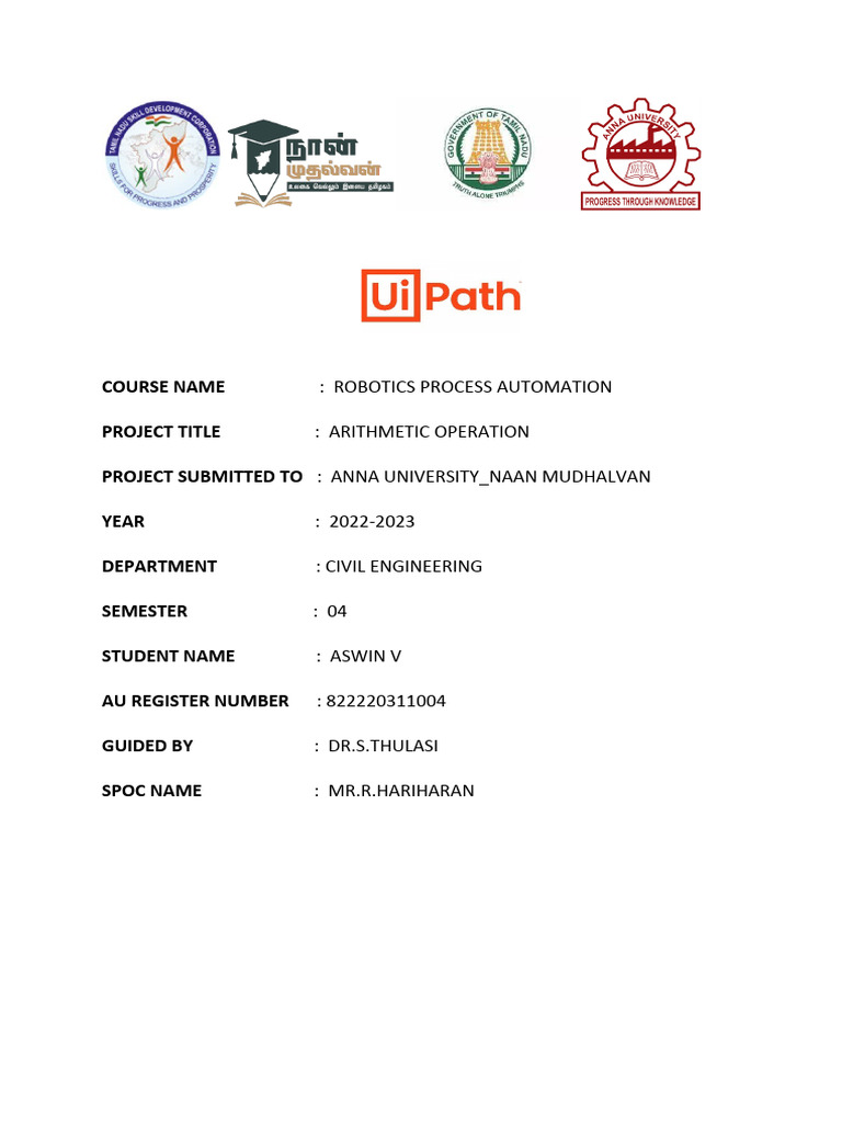 Aswin V Rpa Project Civil | PDF