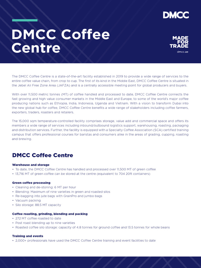 DMCC Coffee Centre: Dubai's Coffee Hub | PDF | Coffee | Warehouse