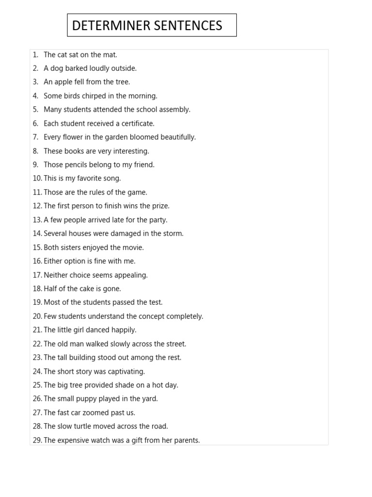 Identifying Nouns in Sentences | PDF