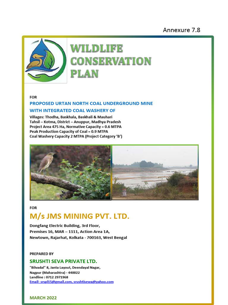Annexure 7.8 Wildlife Conservation Plan | PDF | Conservation Biology ...