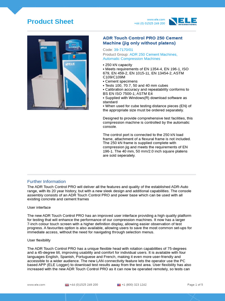 ADR Touch Control PRO 250 Cement Machine (Jig Only Without Platens ...