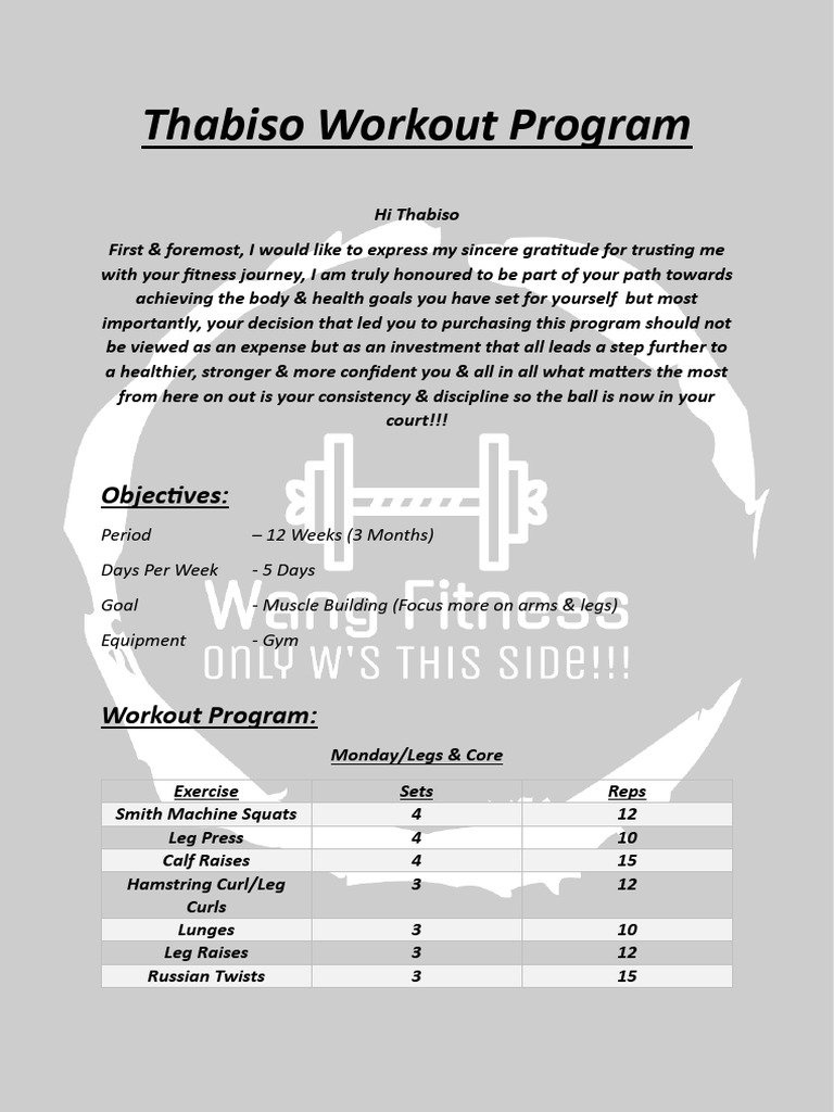 12-Week Muscle Building Program | PDF | Strength Training | Physical ...