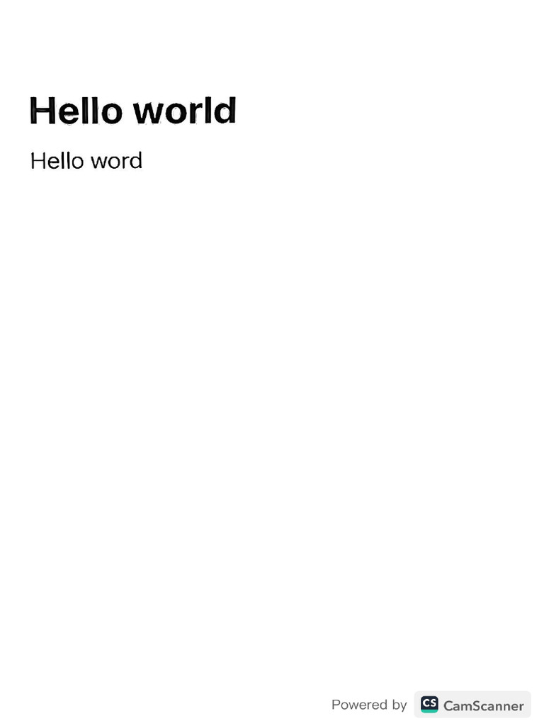 Hello World 2 | PDF