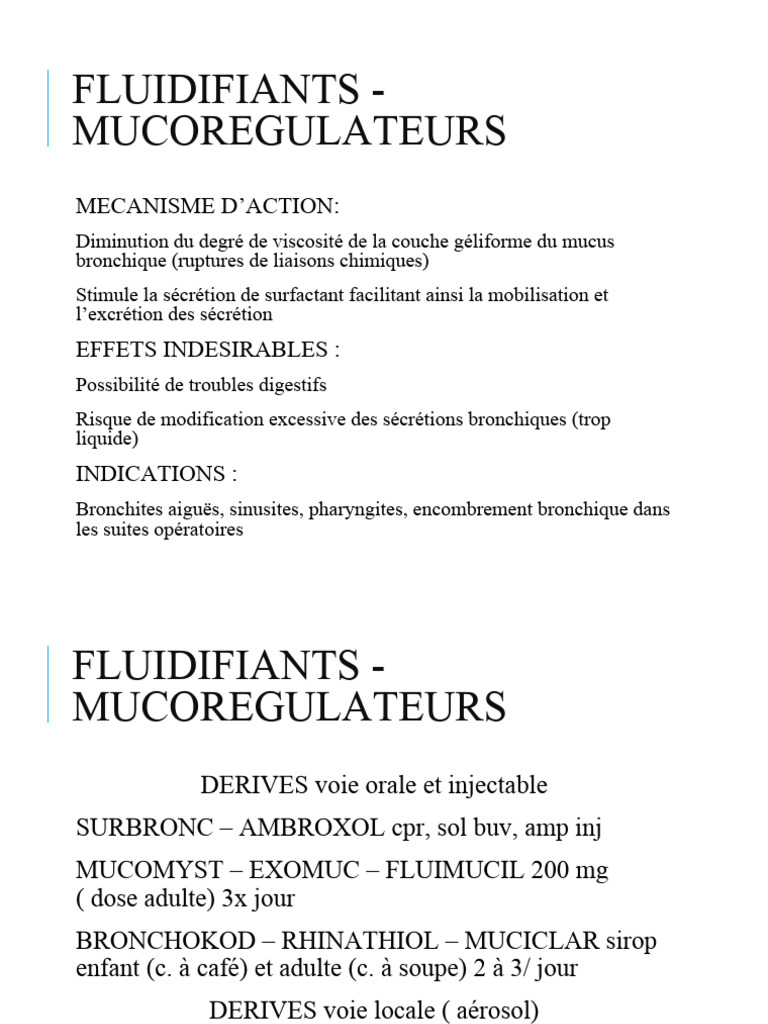 Utilisation de Mucomyst en thérapie respiratoire | PDF | Asthme ...