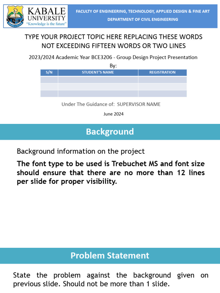 Group Project Presentation Template - June 2024 | PDF
