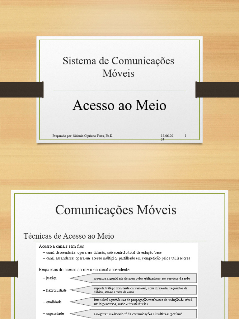 Acesso ao Meio em Comunicações Móveis | PDF | Celulares | Telecomunicações
