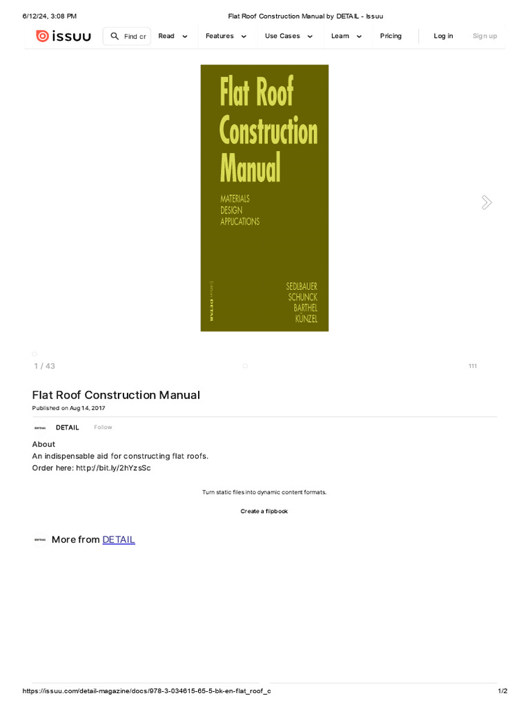 Flat Roof Construction Manual By Detail Issuu Pdf