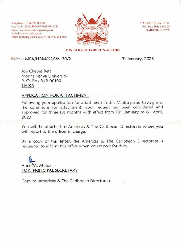 Attachment acceptance letter sample 2 pdf