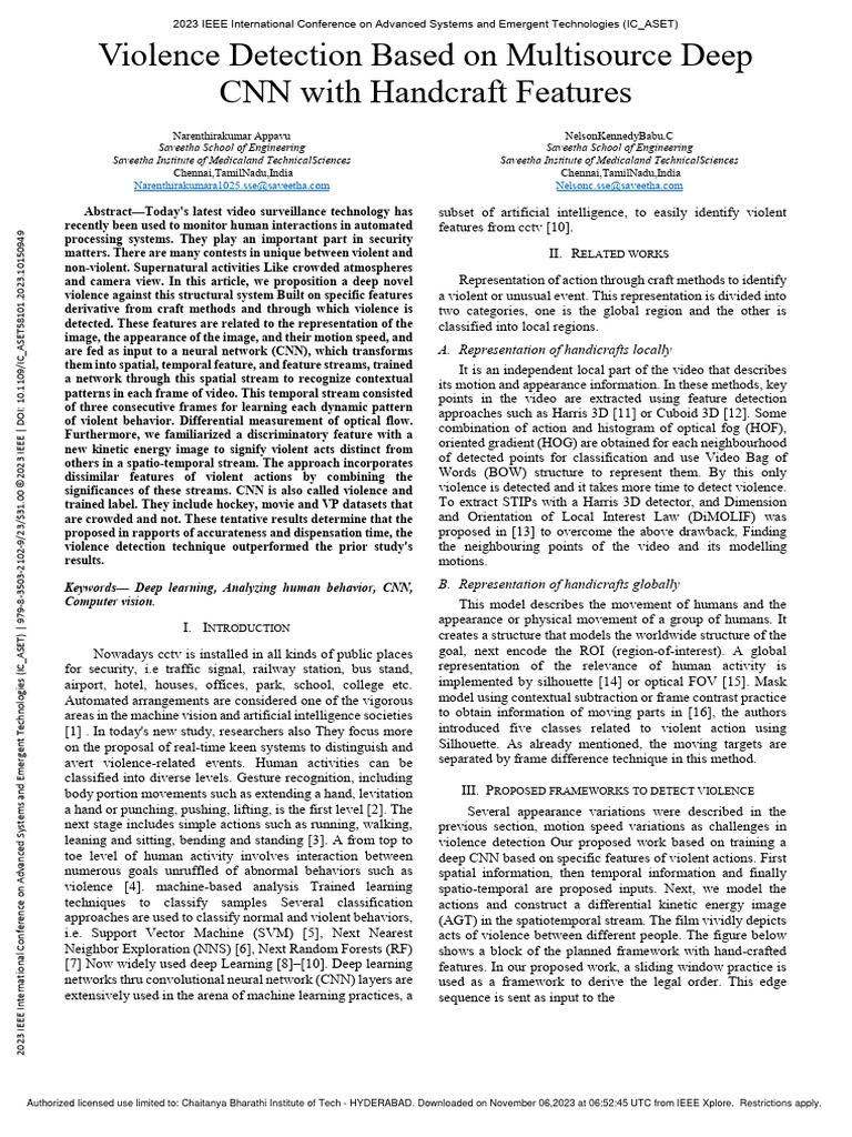 Deep CNN for Violence Detection | PDF | Artificial Intelligence ...